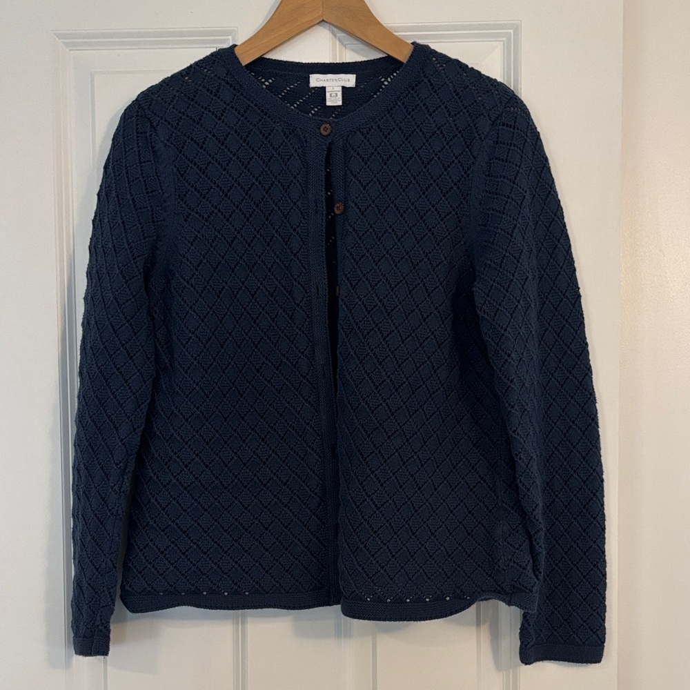 Vintage Charter Club cottage core knit cardigan